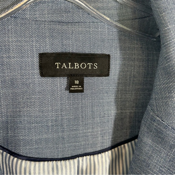 Talbots Women's Blue Linen Look Blazer in Size 18 - Picture 9 of 16